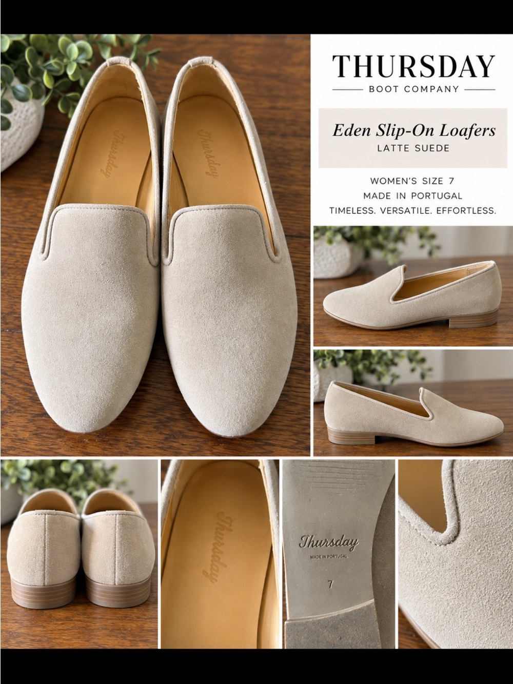 Thursday Boot Company Eden Slip-On Loafers in Latte Suede